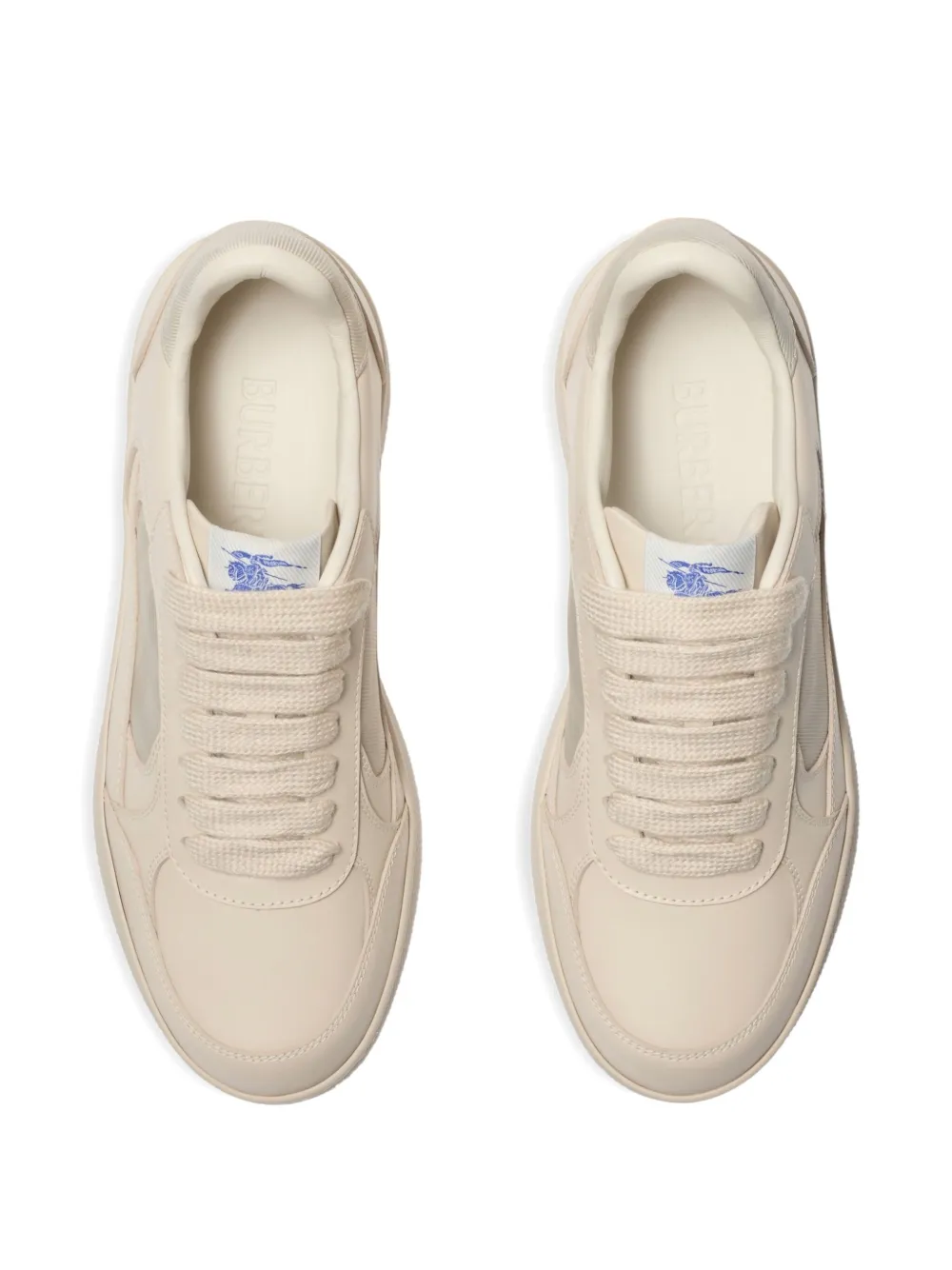 Burberry Terrace leren sneakers met geruit vlak Beige