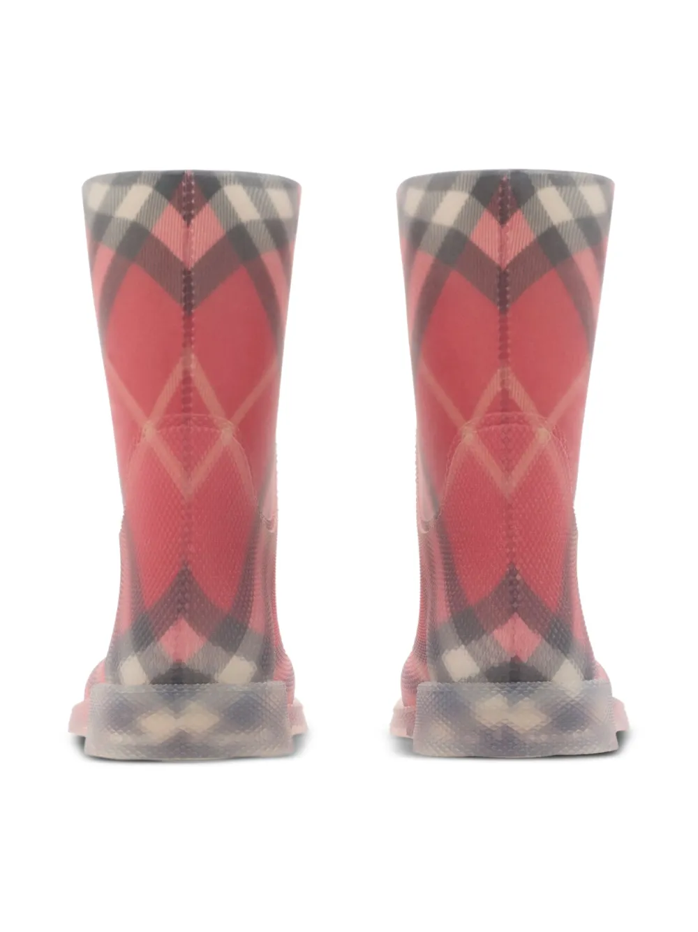 Burberry Marsh Check Rain Boots In Pink