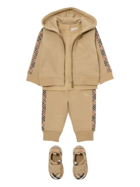 Burberry Kids 格纹边饰运动裤