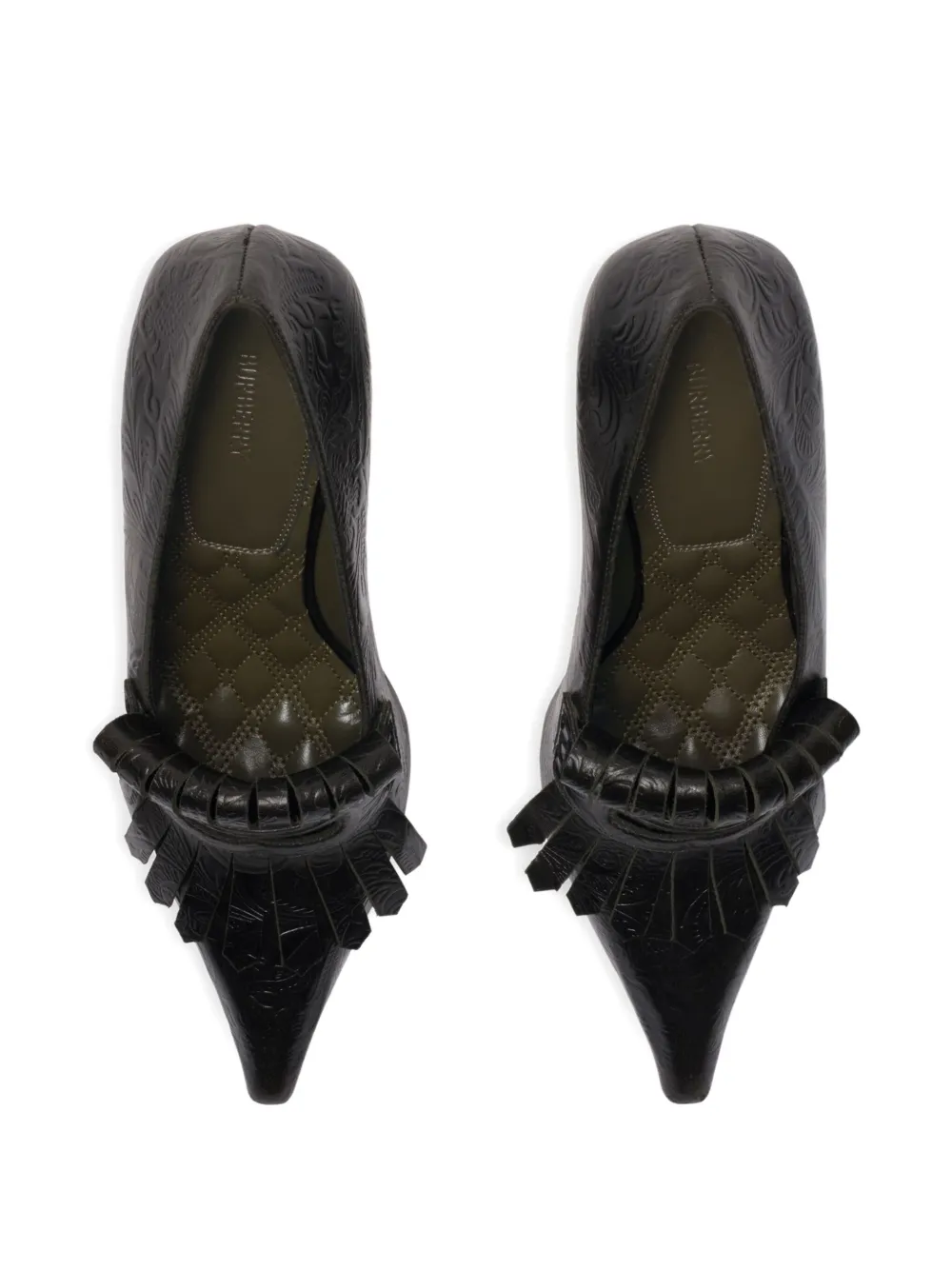Burberry Pumps met franje en hak Zwart