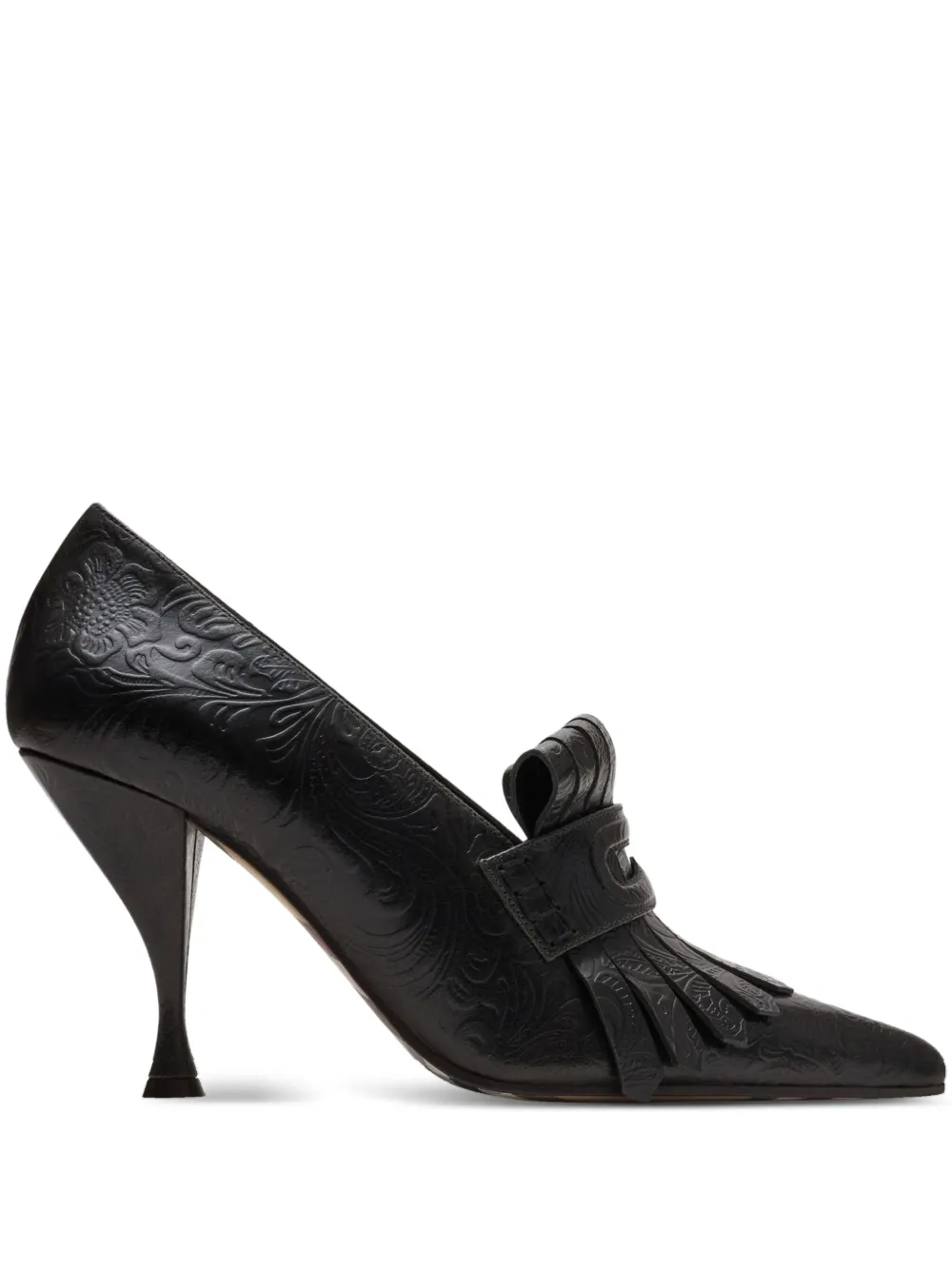 Burberry Pumps met franje en hak Zwart