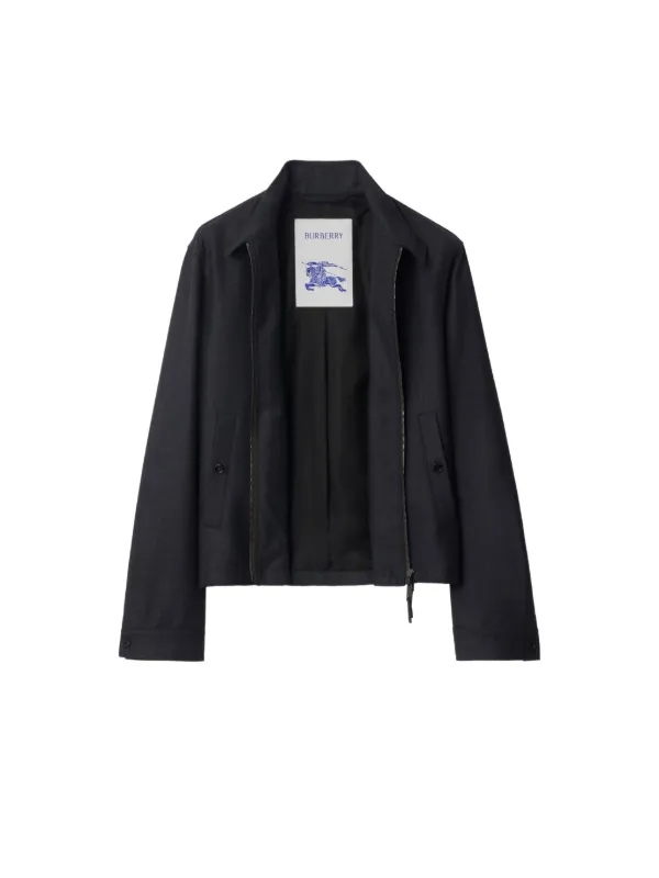 Burberry Wool Harrington Jacket | Blue | FARFETCH
