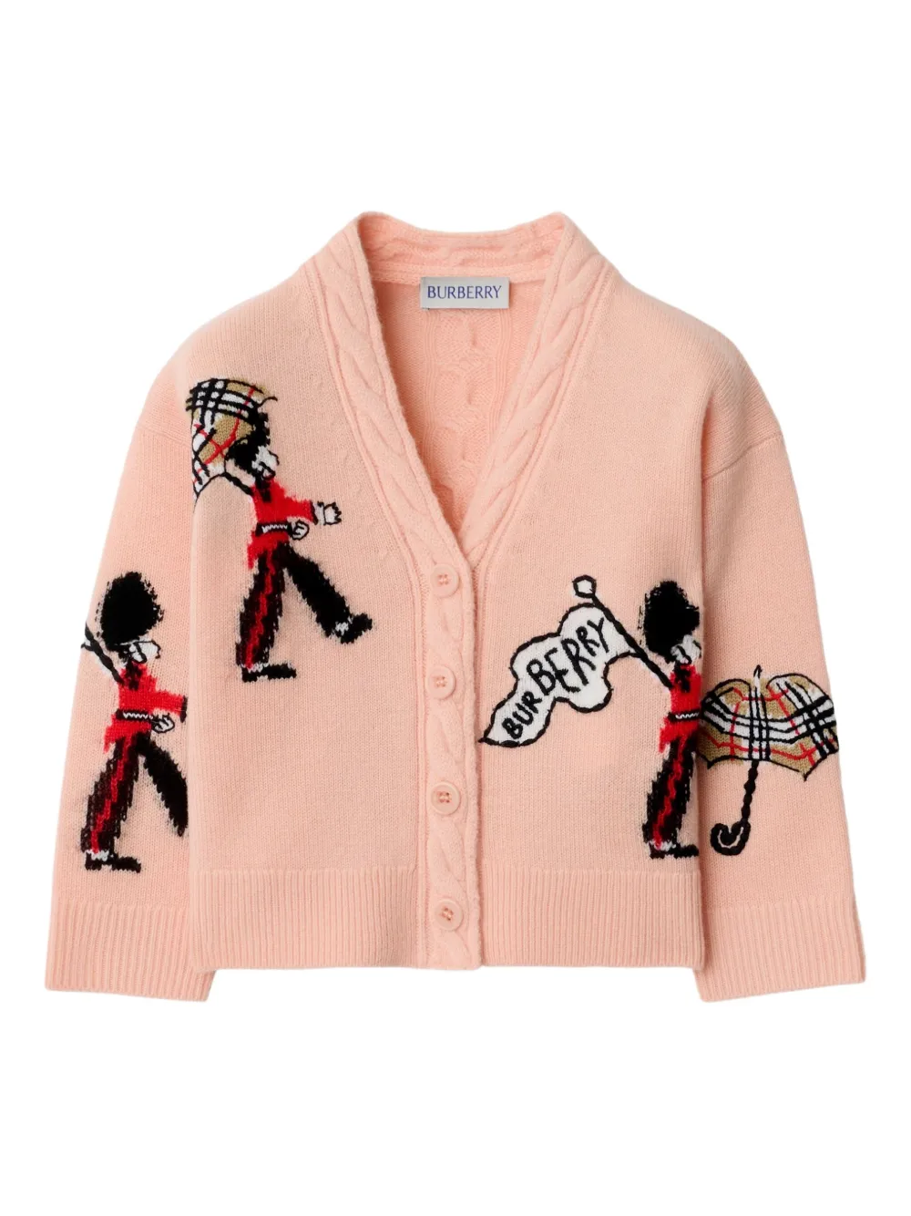 Burberry Kids Cardigan London Guards - Rosa