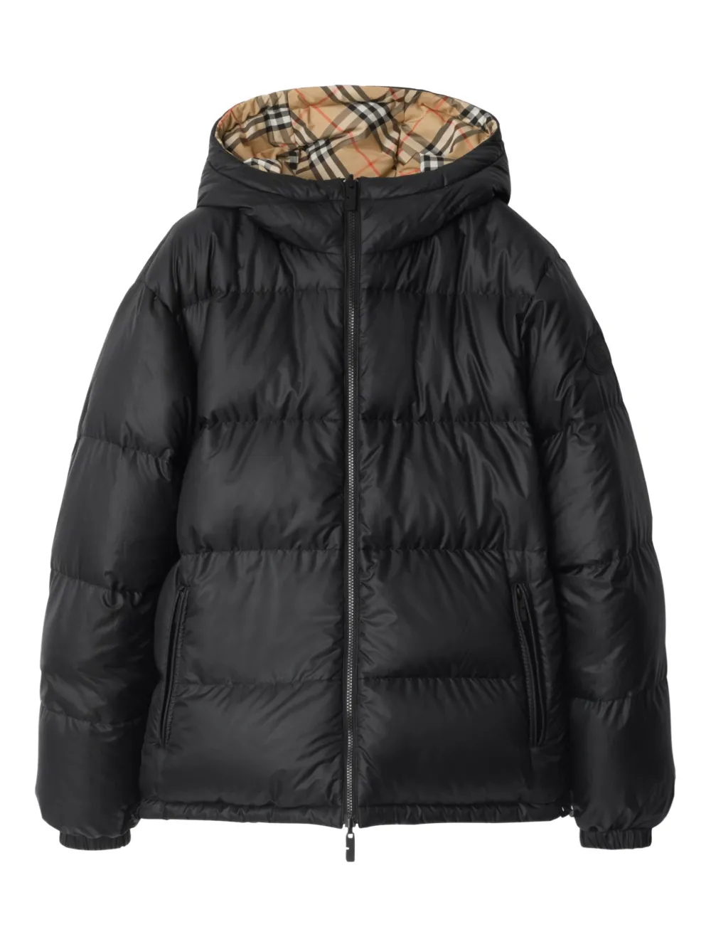 Burberry reversible check puffer jacket | Black | Image 1