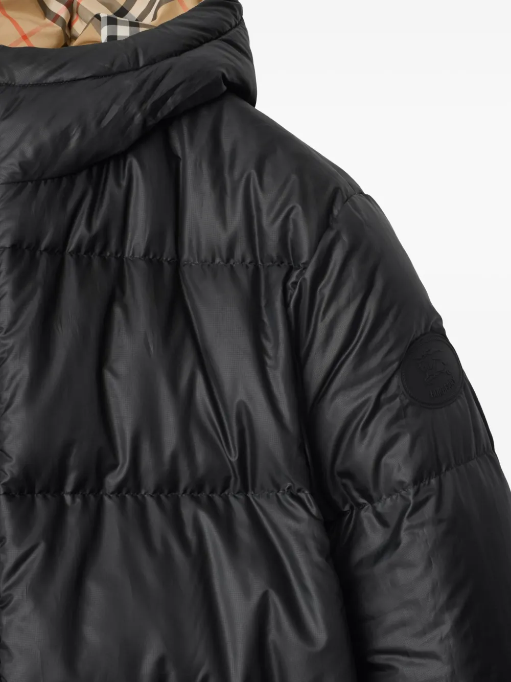 Burberry Omkeerbaar geruit donsjack Zwart