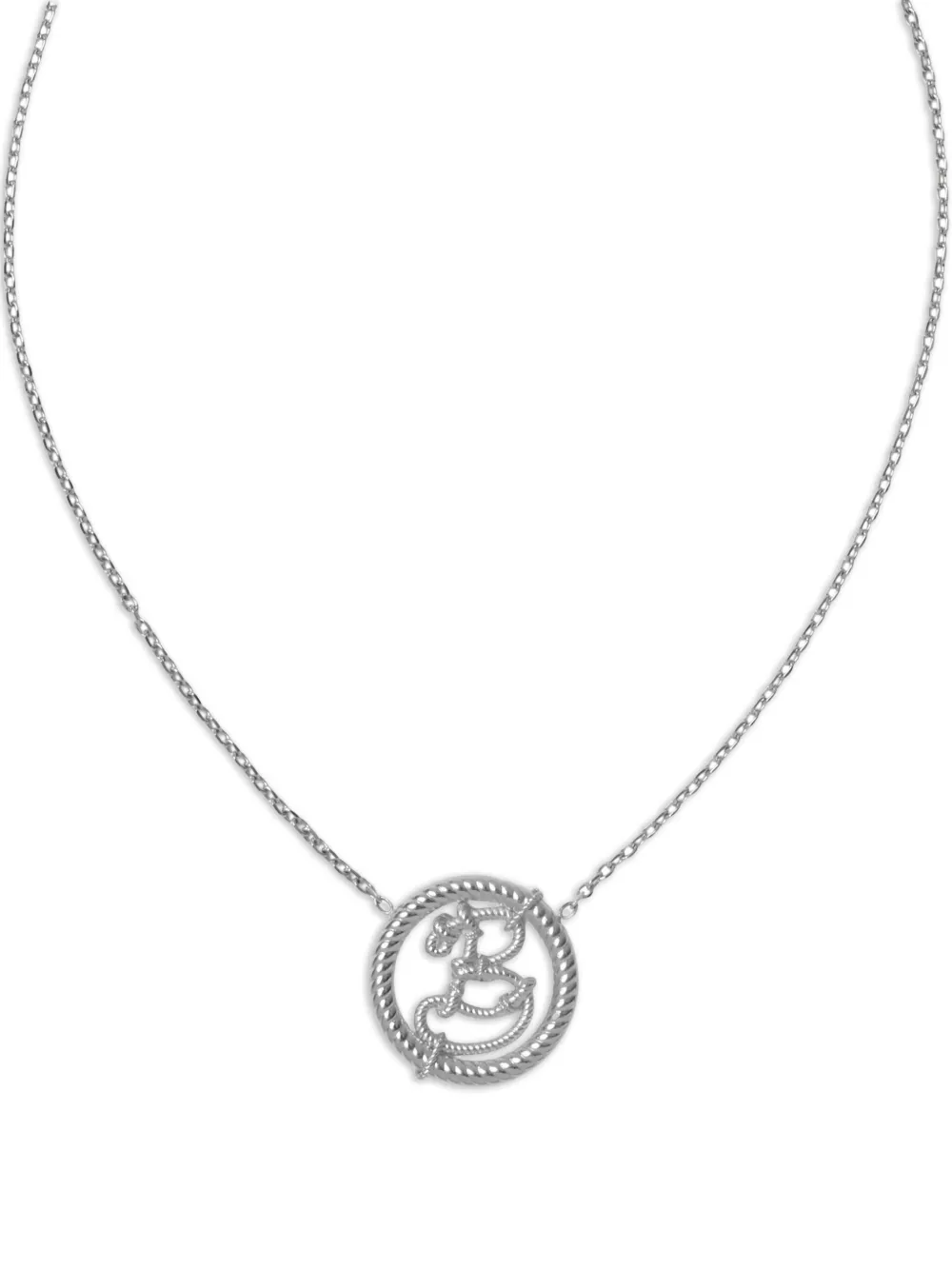 Burberry Nautical-knot B Twisted-hoop Chain Necklace In Metallic