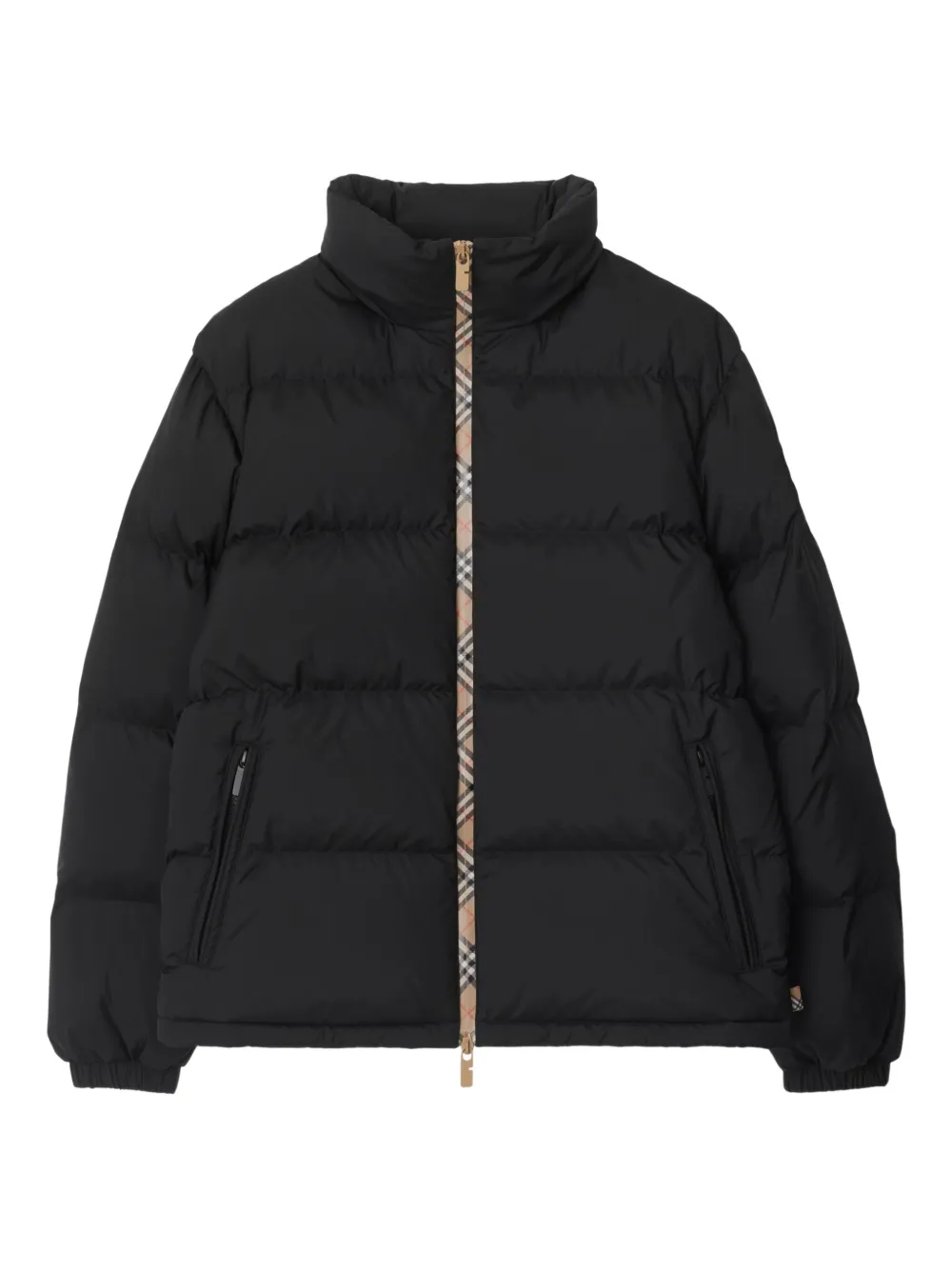 Burberry Check-trimmed Puffer Jacket In Black