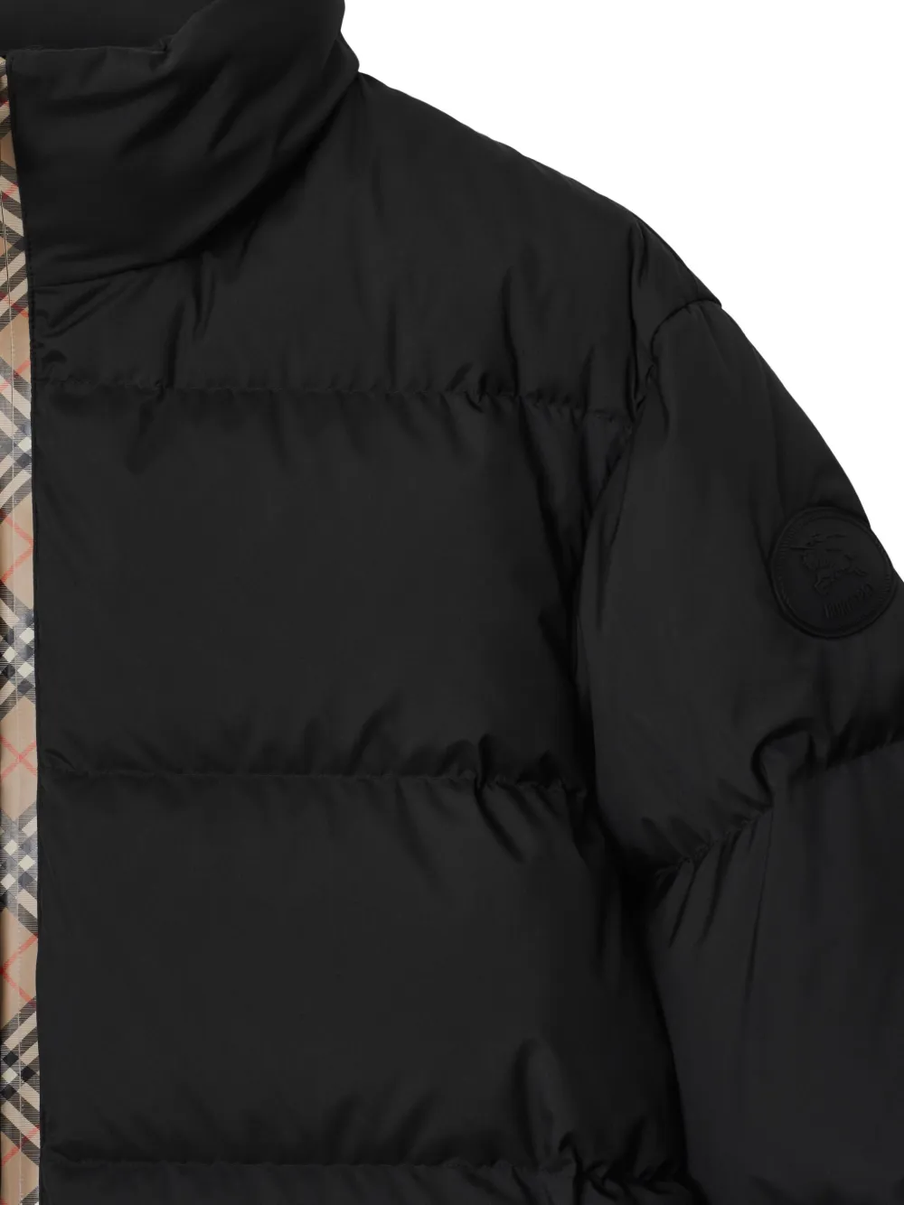 Burberry Check-trimmed Puffer Jacket In Black
