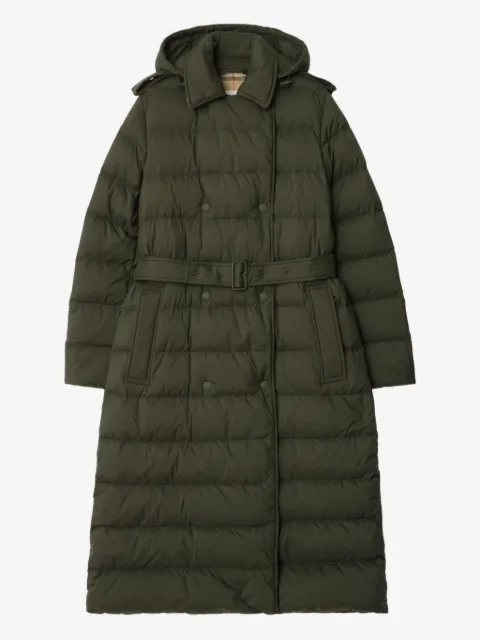 Burberry 더블 브레스티드 벨트 패딩 코트