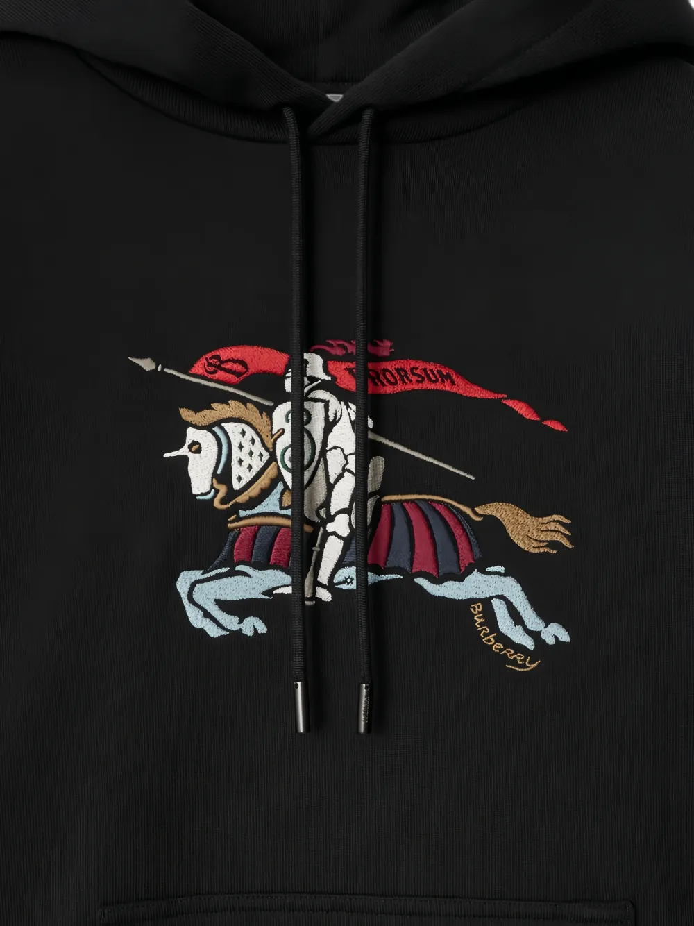 Burberry Hoodie met Equestrian Knight-borduurwerk Zwart