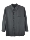 Yohji Yamamoto pleated button-fastening shirt jacket - Grey