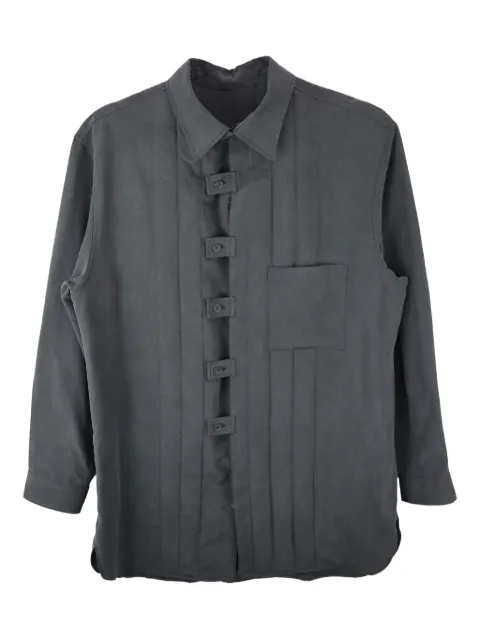 Yohji Yamamoto pleated button-fastening shirt jacket