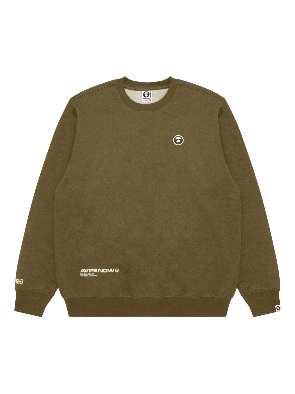 AAPE BY *A BATHING APE logo-patch crew-neck sweater Groen