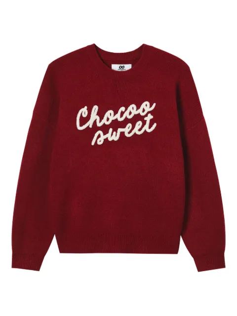 CHOCOOLATE logo-embroidered crew-neck sweater