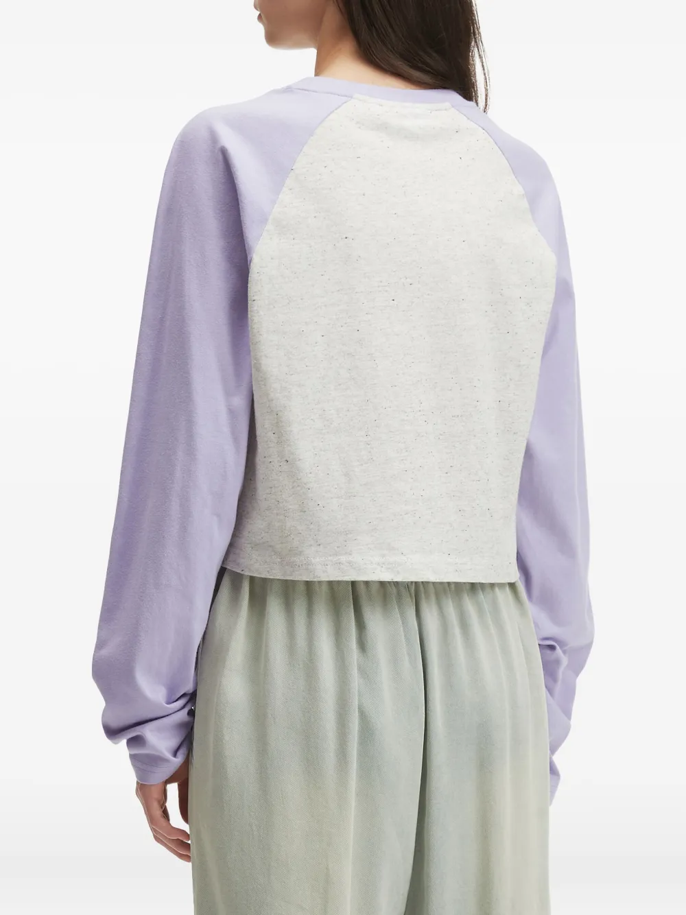 CHOCOOLATE Cropped sweater met raglan mouwen Grijs