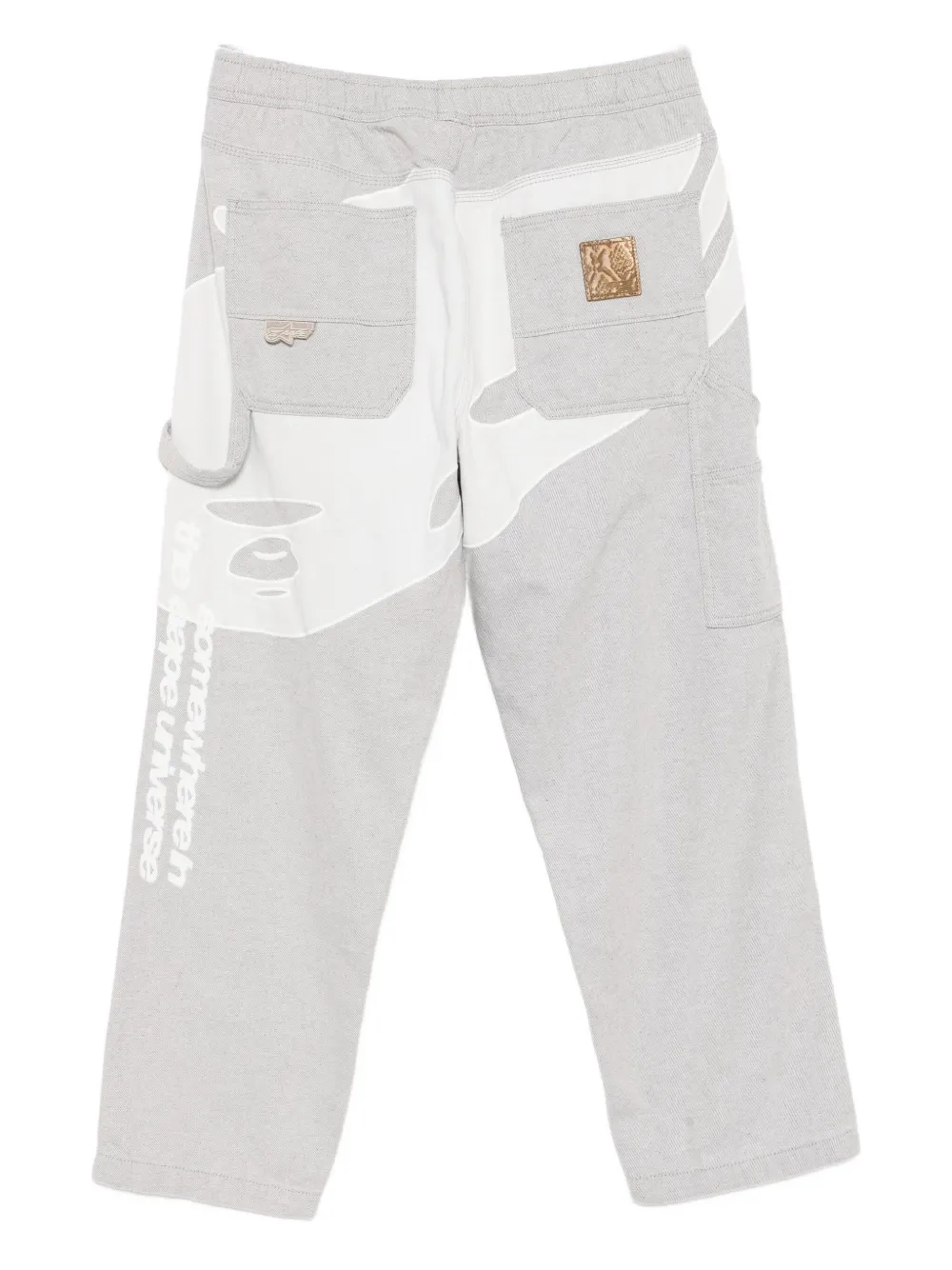 AAPE BY *A BATHING APE logo-patch trousers - Grijs