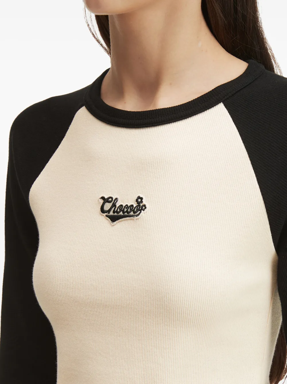 CHOCOOLATE T-shirt met raglan mouwen en logo Wit