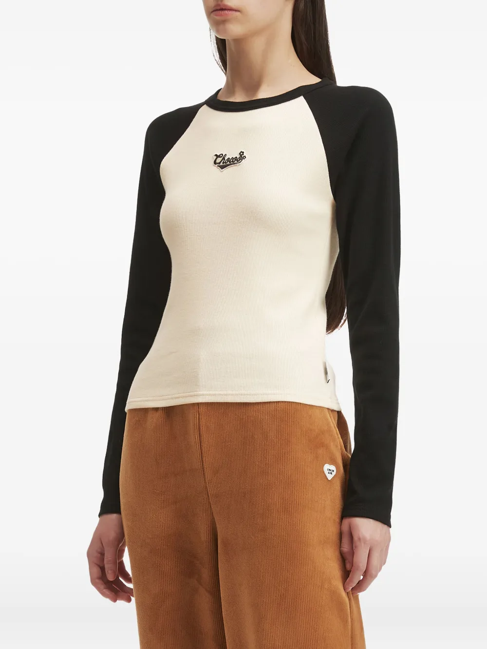 CHOCOOLATE T-shirt met raglan mouwen en logo Wit