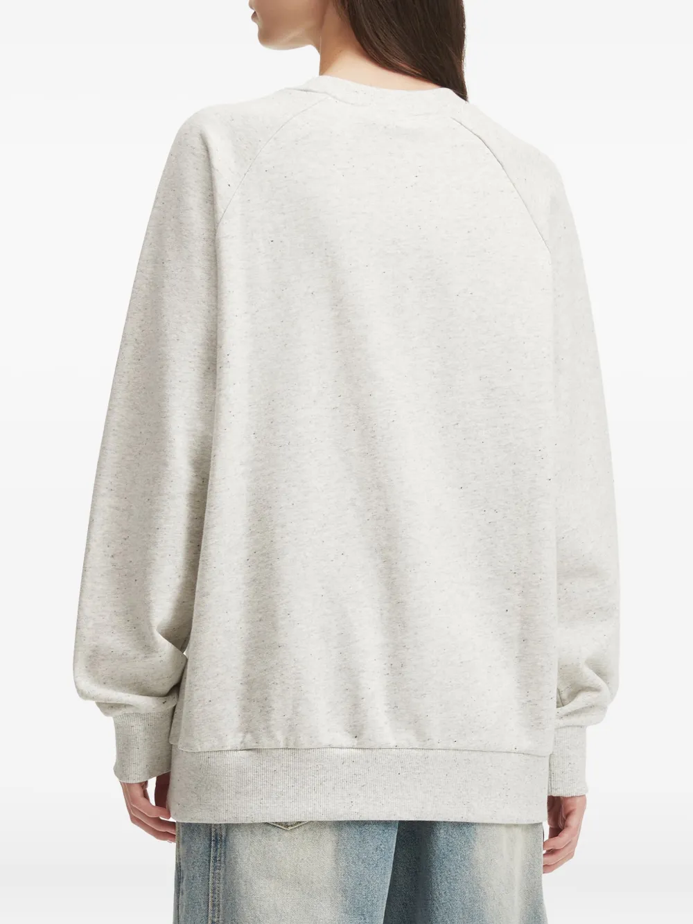 Chocoolate Raglan-sleeve Embroidered Sweatshirt In Gray