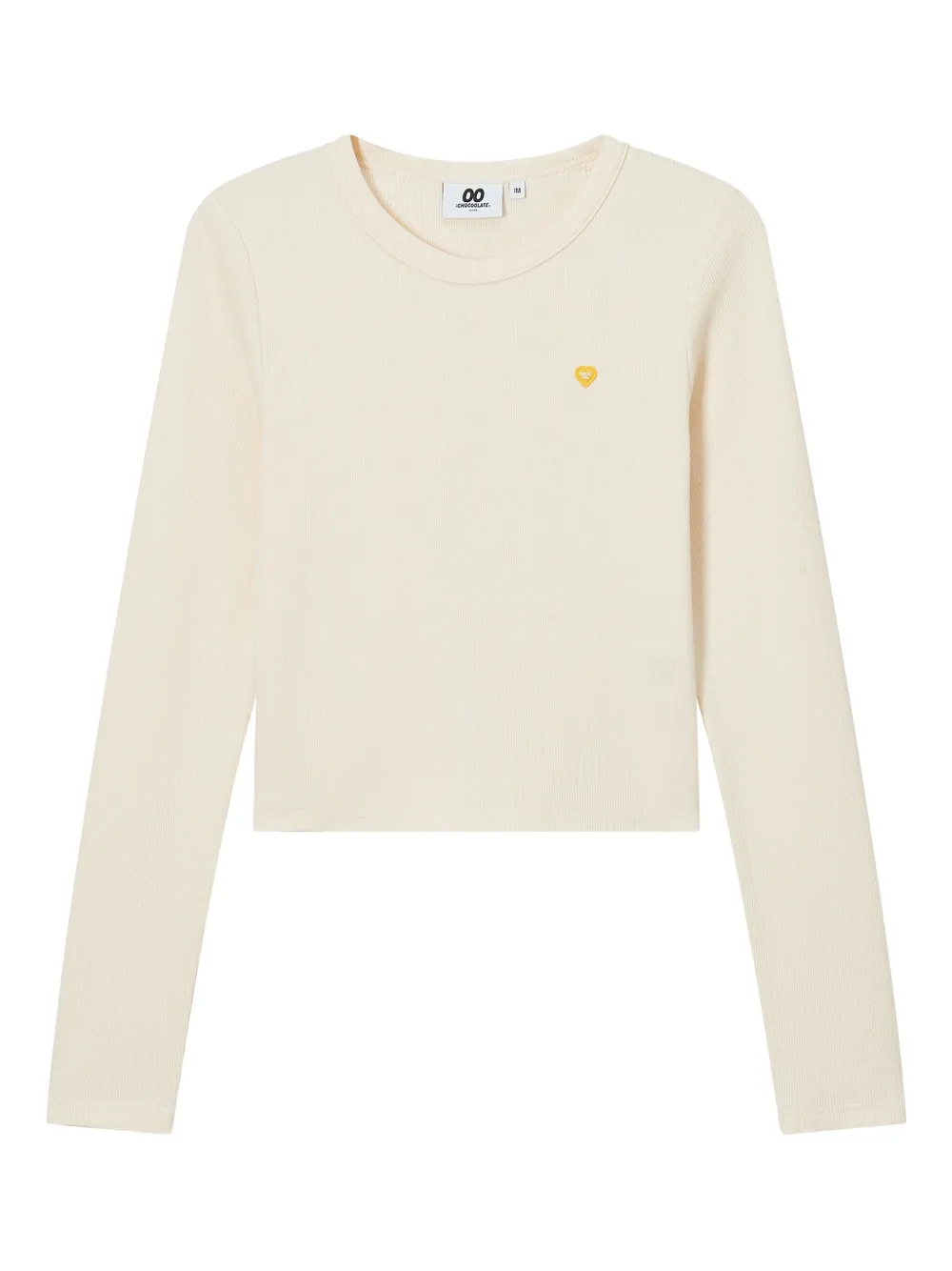 CHOCOOLATE heart-embellished ribbed T-shirt | Neutrals | Image 1