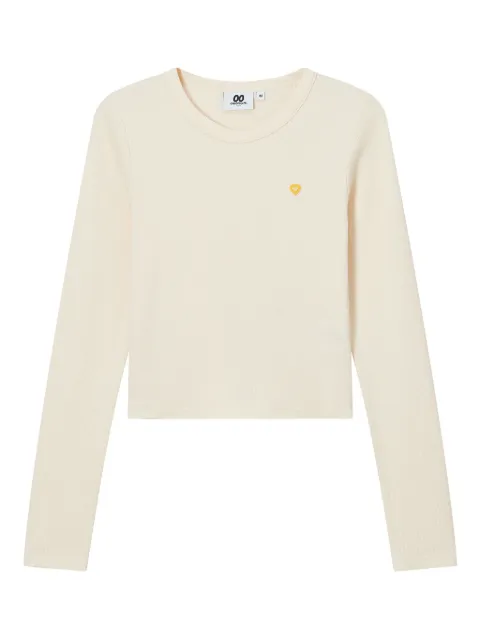 CHOCOOLATE heart-embellished ribbed T-shirt