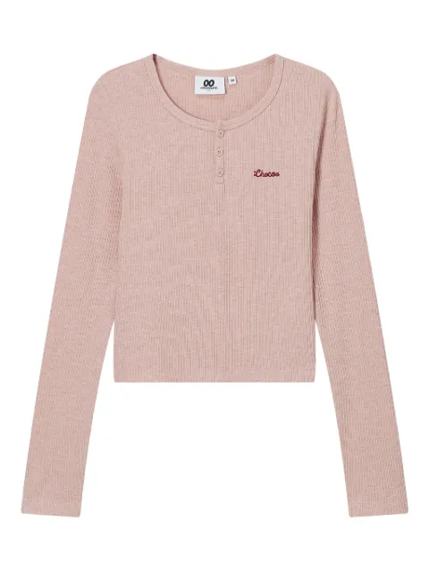 CHOCOOLATE ribbed henley T-shirt