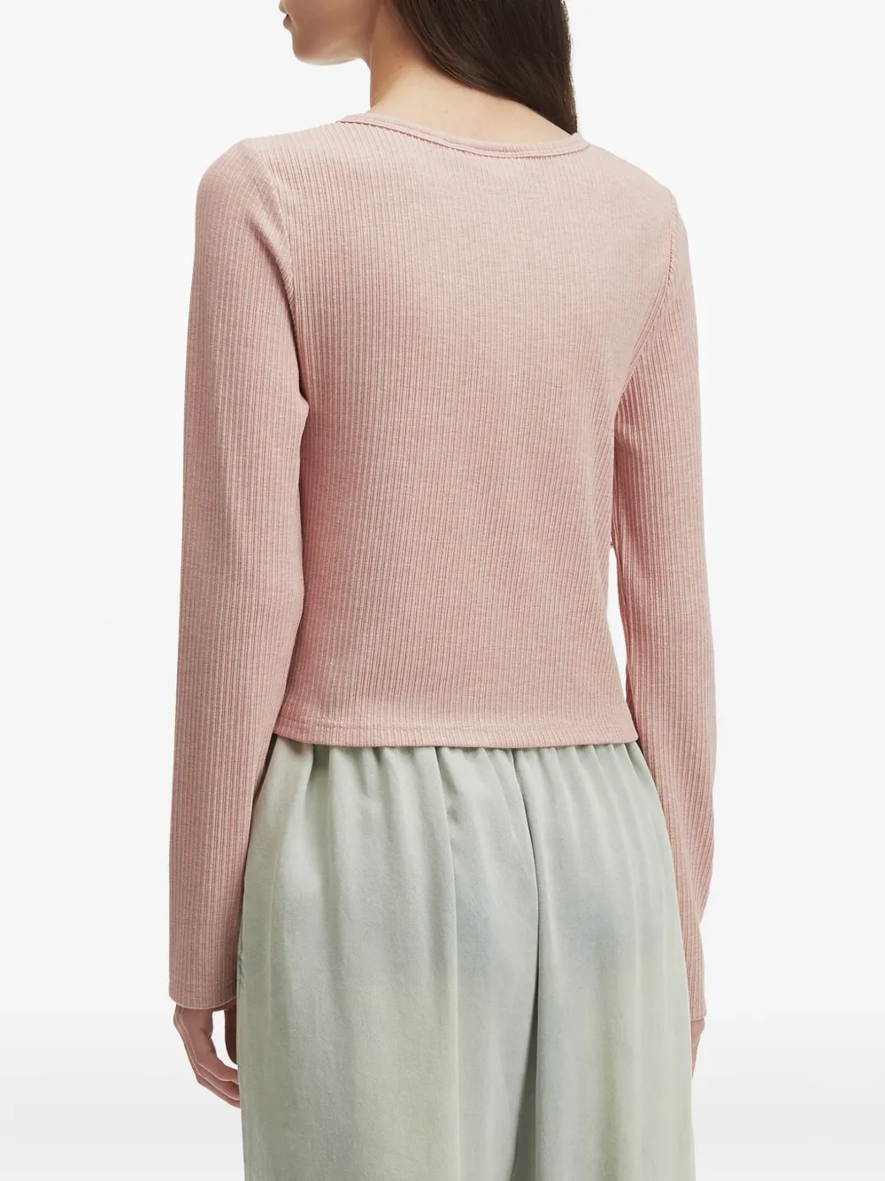 Chocoolate Ribbed Henley T-shirt In Pink