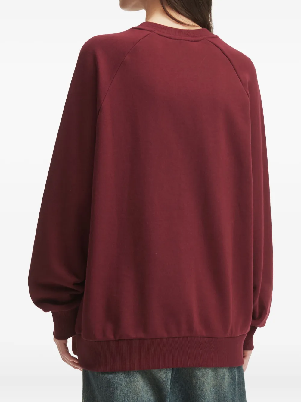 CHOCOOLATE Sweater met raglan mouwen en borduurwerk Rood