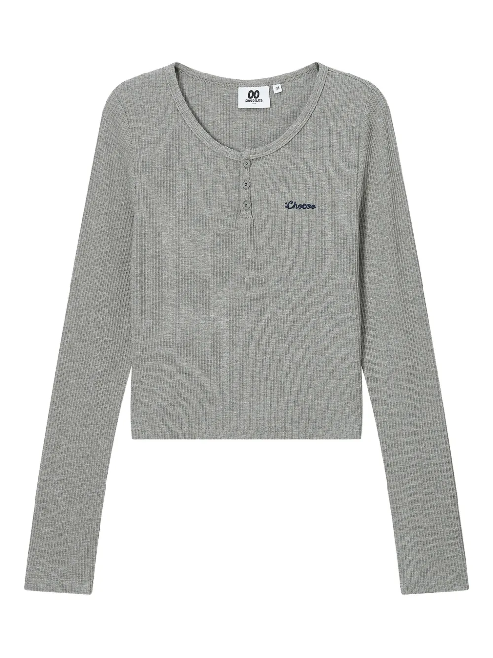 Chocoolate Ribbed Henley T-shirt In Gray