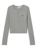 CHOCOOLATE ribbed henley T-shirt - Grey