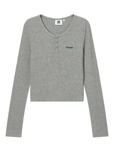 CHOCOOLATE ribbed henley T-shirt