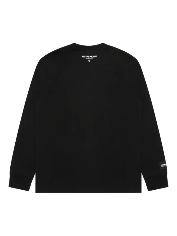 A BATHING APE ブラック 長袖ロンT 人気A BATHING APELS プリント