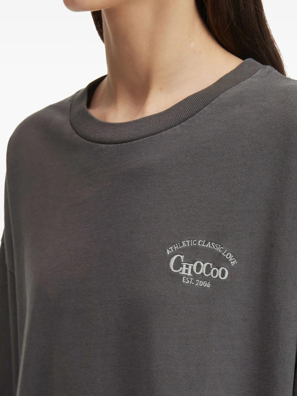 Chocoolate Puff-sleeve Sweatshirt In Gray