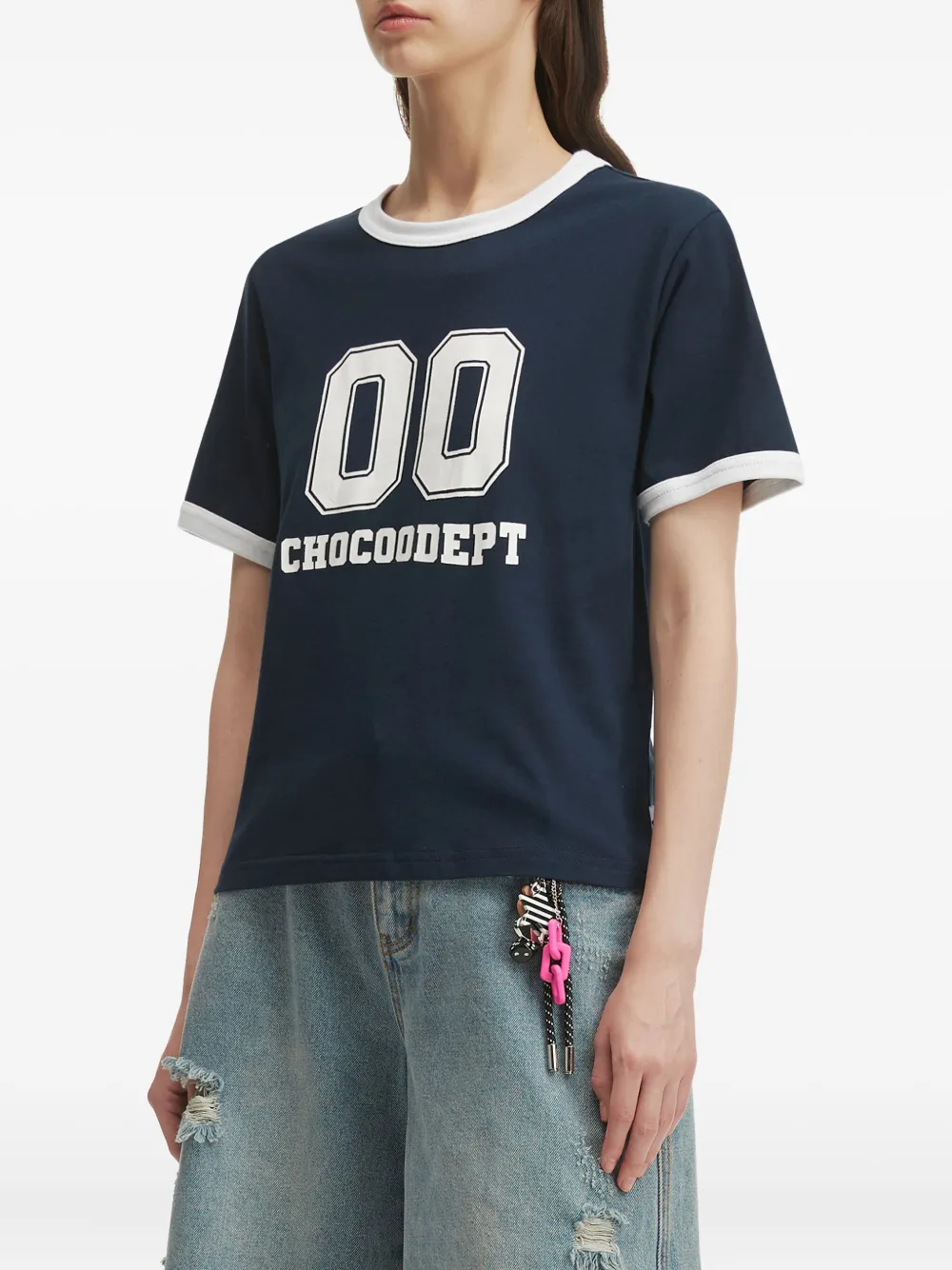 Chocoolate Number-print T-shirt In Black