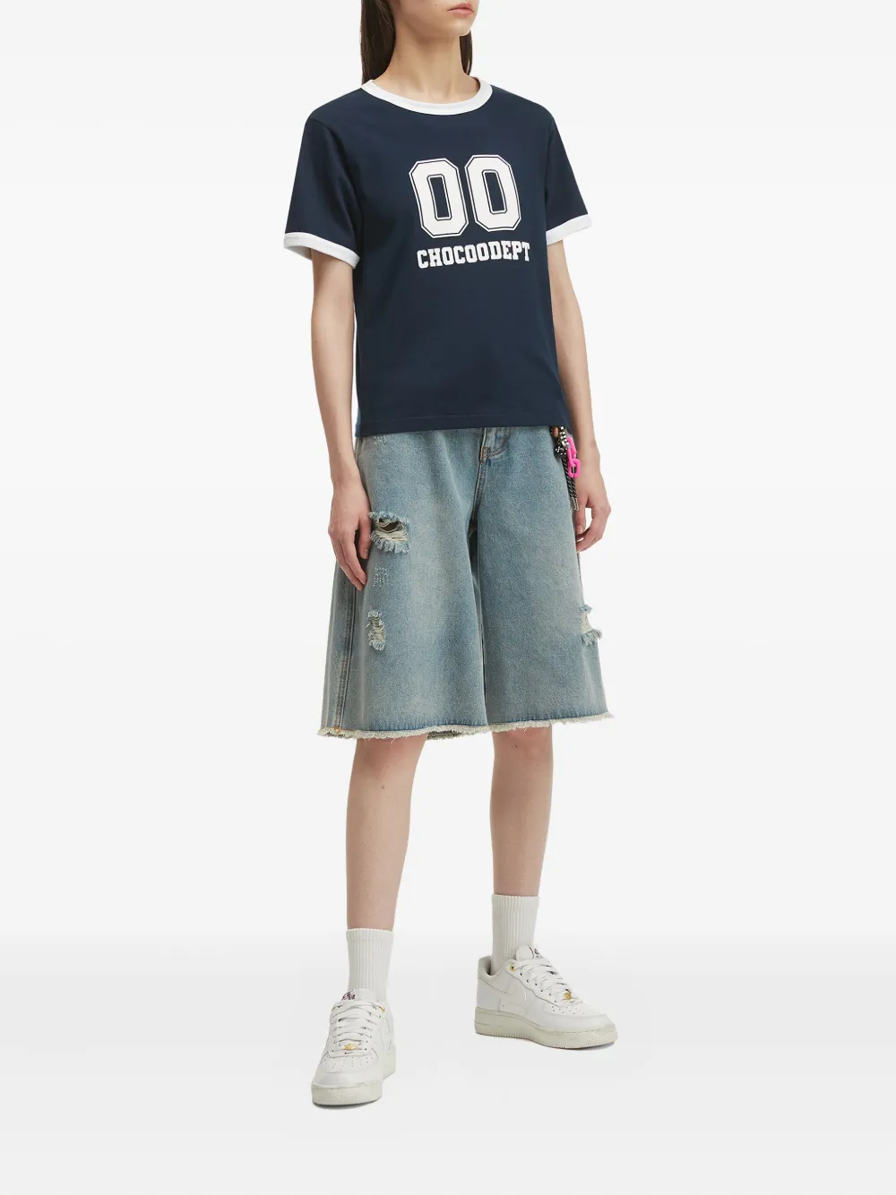 Chocoolate Number-print T-shirt In Black