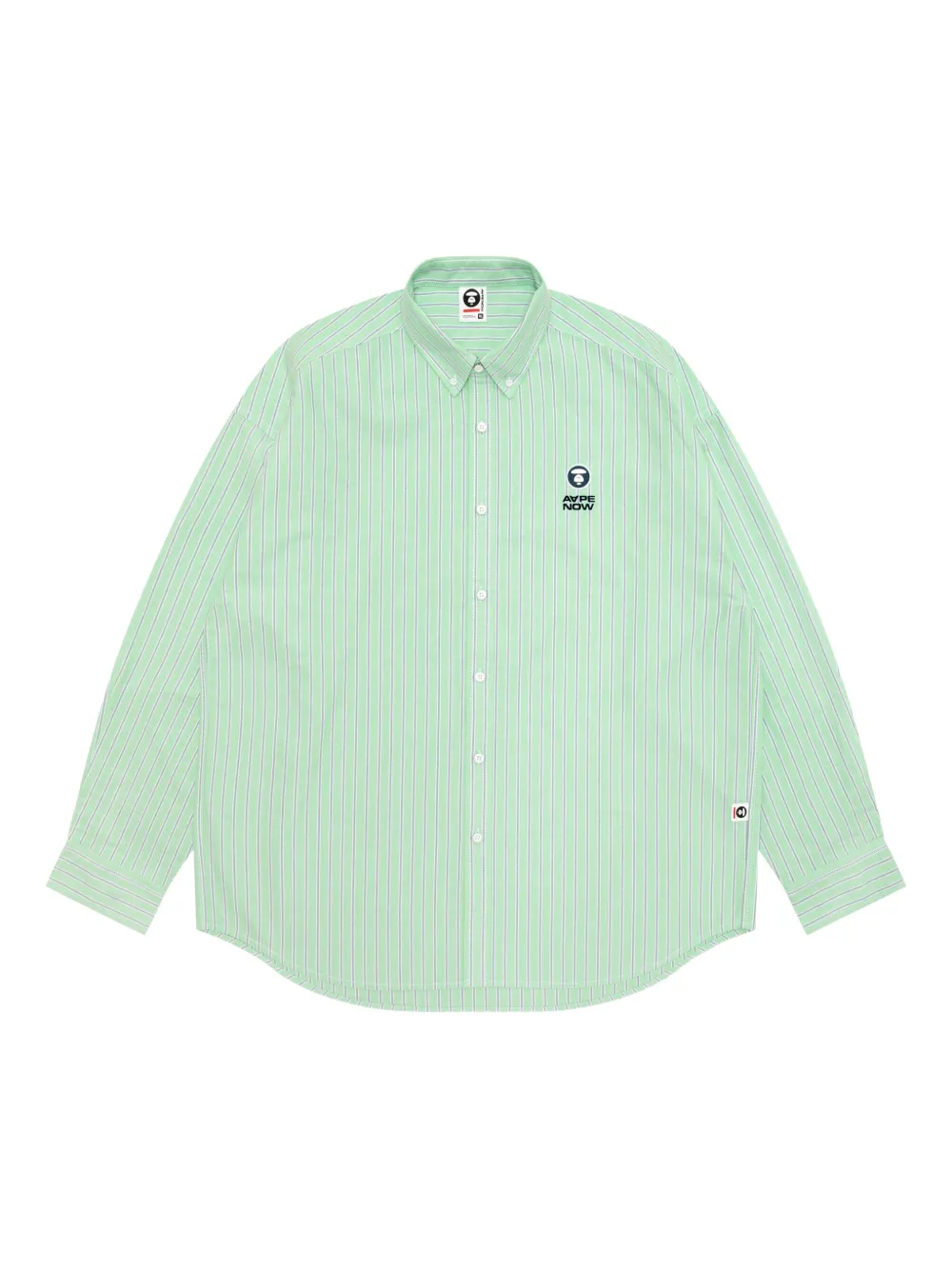 striped logo-embroidered shirt