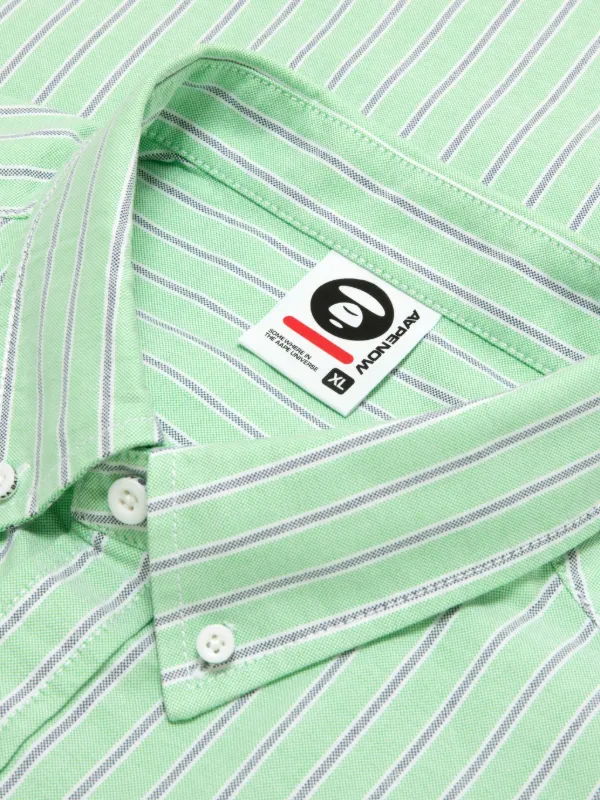 BY BATHING APE 緑 ストライプ ラガーシャツひろ専用 AAPE BY *A BATHING APE® ストライプ シャツ | グリーン | FARFETCH JP