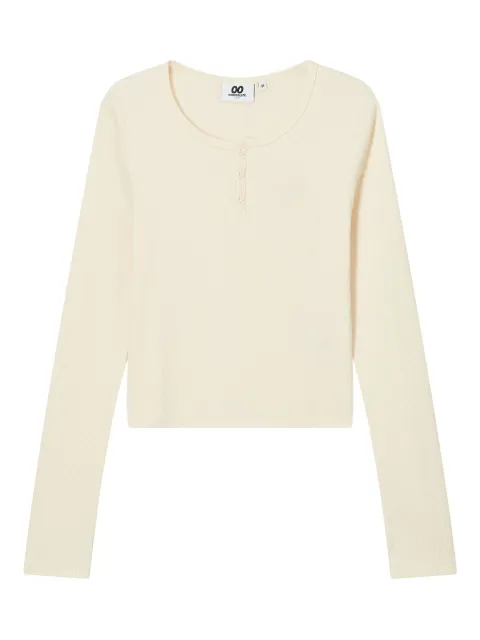 CHOCOOLATE henley-neck ribbed T-shirt