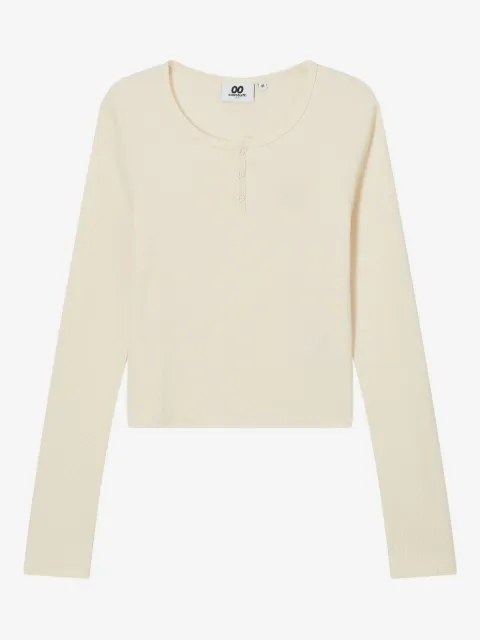 CHOCOOLATE playera tejido de canalé con cuello henley