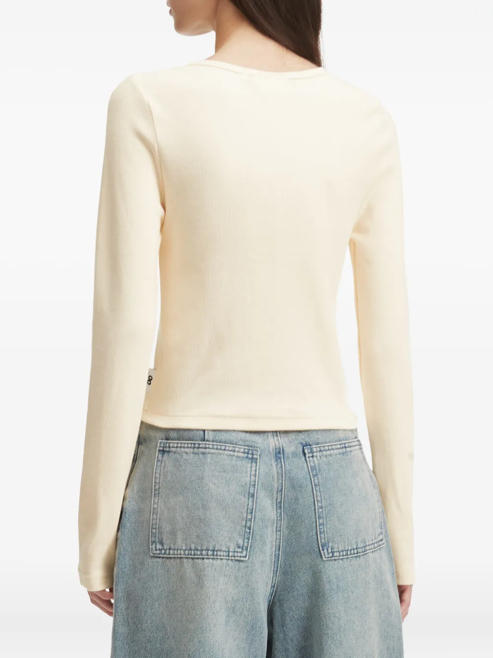 Chocoolate Henley-neck Ribbed T-shirt In Neutral