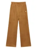 CHOCOOLATE cord heart-logo track pants - Brown