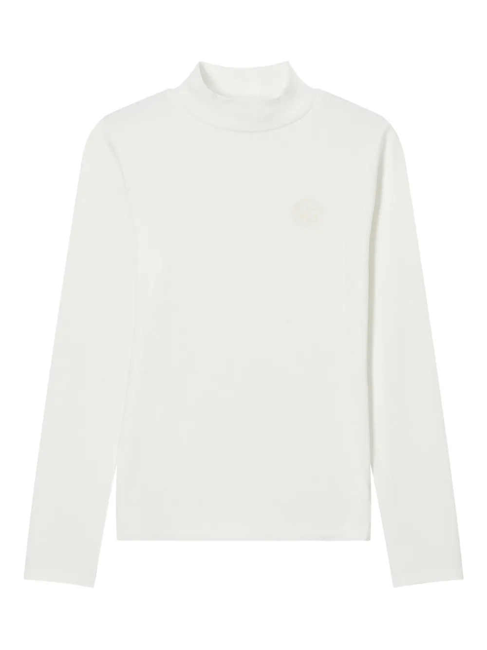 Chocoolate Embroidered Ribbed T-shirt In White