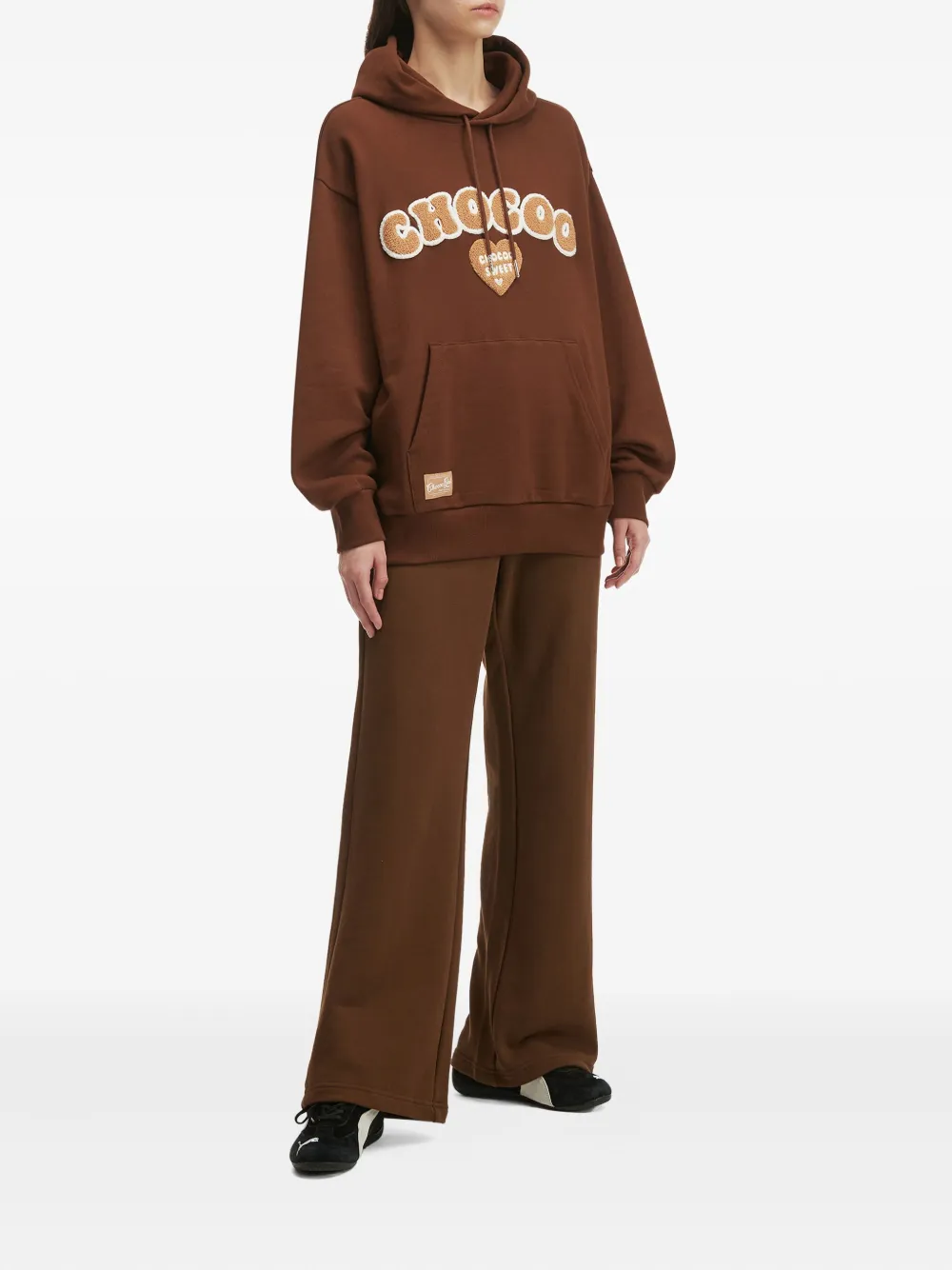Chocoolate Embroidered-logo Track Pants In Brown