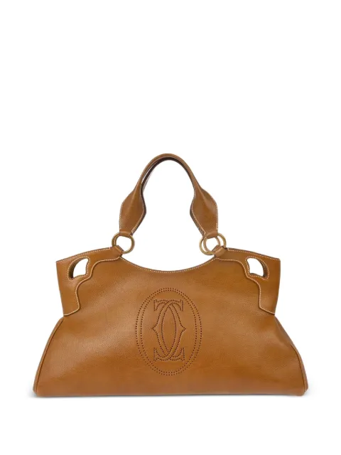 Cartier 2010s sut-out leather handbag