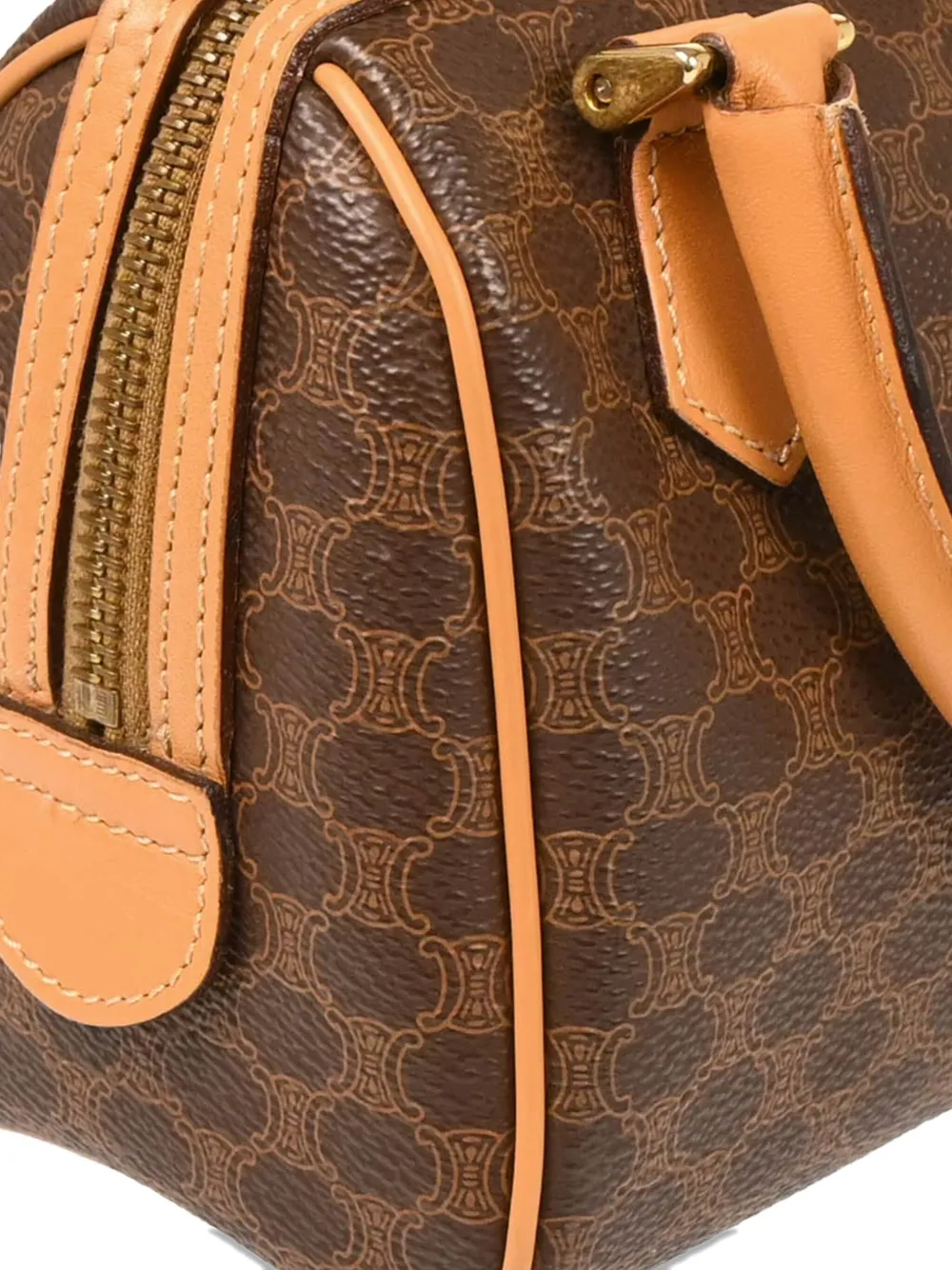 Pre-owned Celine 1990-2000s Macadam-pattern Handbag In Brown