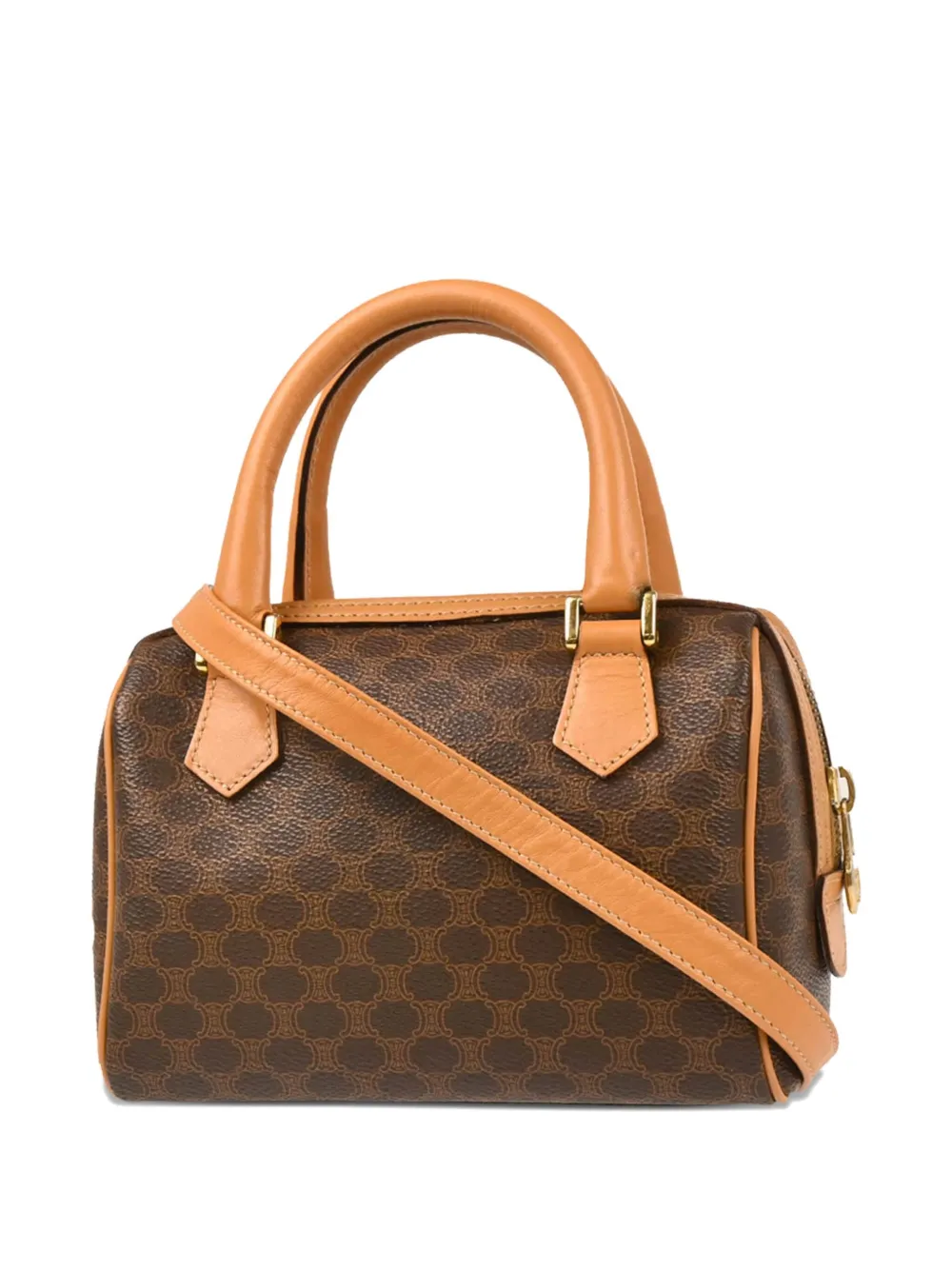 Pre-owned Celine 1990-2000s Macadam-pattern Handbag In Brown