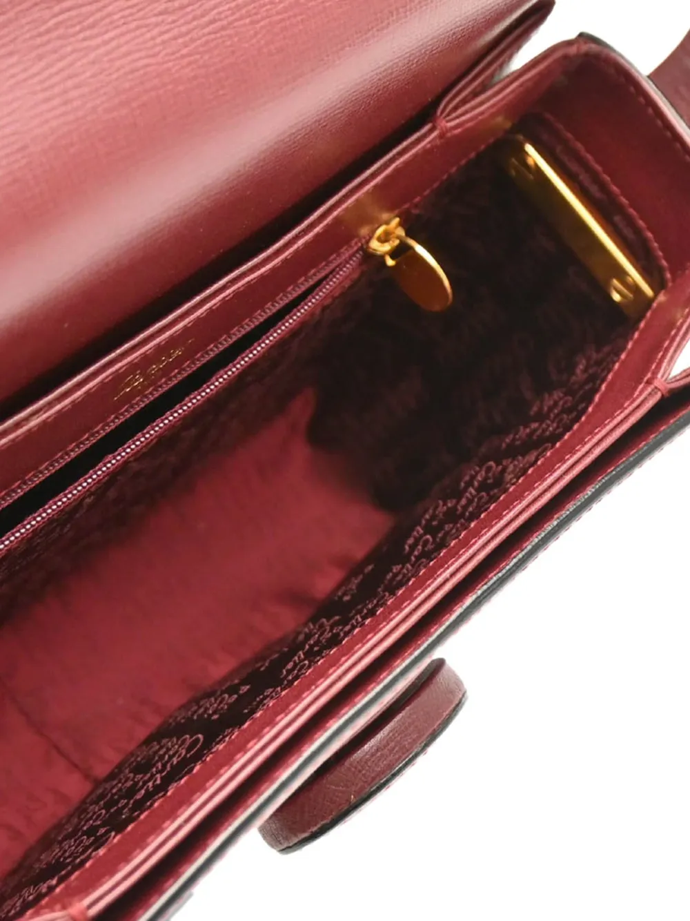 Pre-owned Cartier 1990-2000s Leather Shoulder Bag In Red