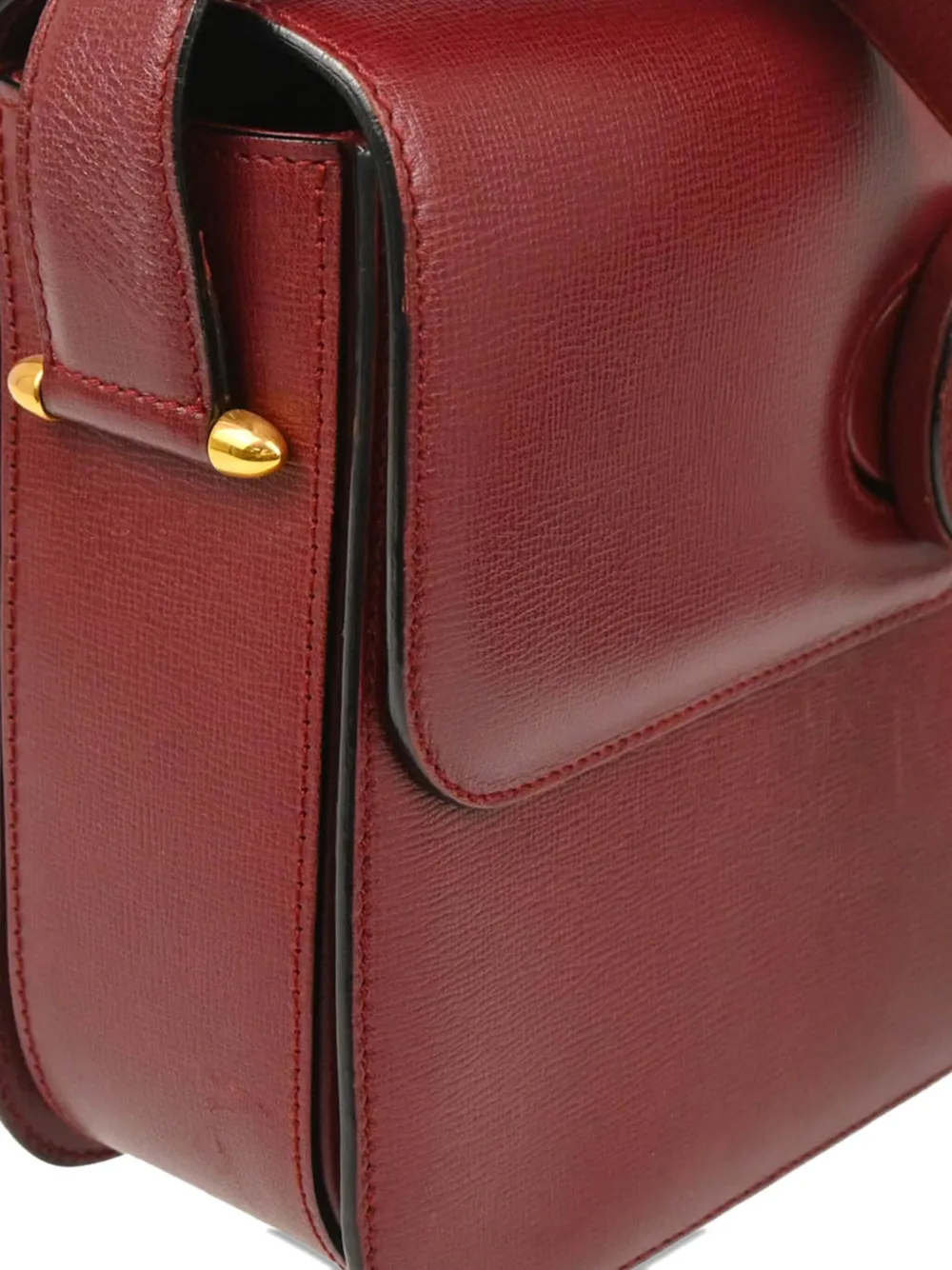 Pre-owned Cartier 1990-2000s Leather Shoulder Bag In Red