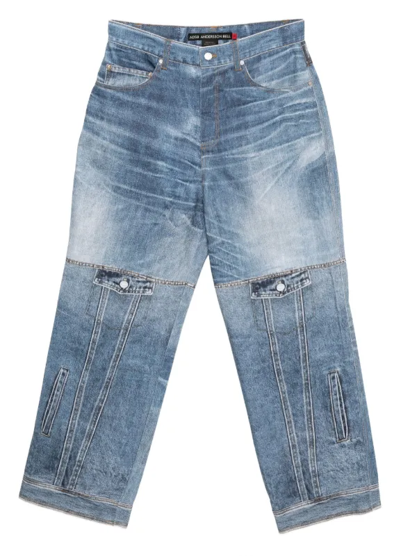 と*う様 Andersson Bell ブーツカットジーンズ Andersson Bell プリント デニム | ブルー | FARFETCH JP