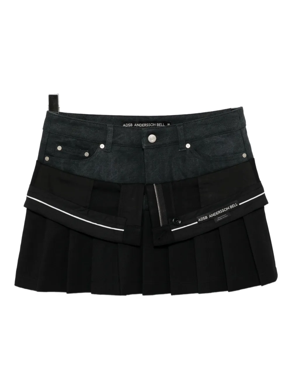 Andersson Bell Black Inside Out Pleats Miniskirt In Black